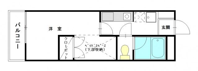 ルームサンコート(1K/1階)の間取り写真