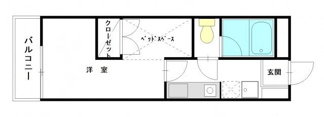 ルームサンコート(1K/2階)の間取り写真
