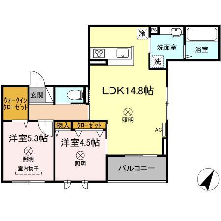 メゾン ボヌール大町(2LDK/2階)の間取り写真