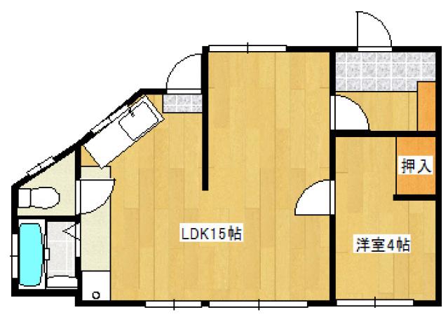可部線 安芸長束駅 徒歩7分 1階建 築81年(1LDK)の間取り写真