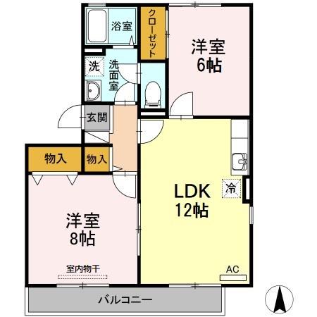 セゾン高取北(3DK/3階)の間取り写真