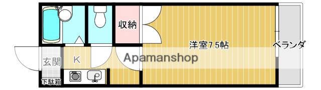 ロッソ祇園A(1K/2階)の間取り写真