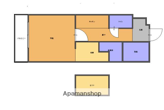 RA ISM GION(1K/3階)の間取り写真