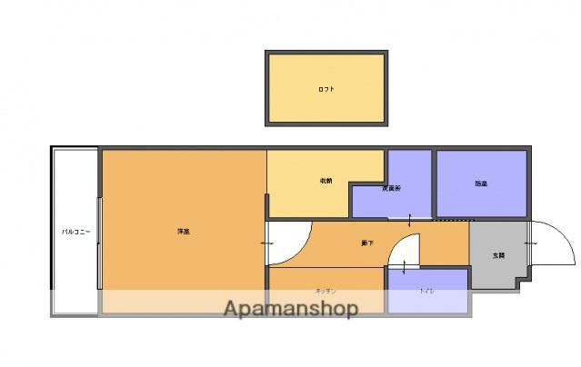 RA ISM GION(1K/2階)の間取り写真