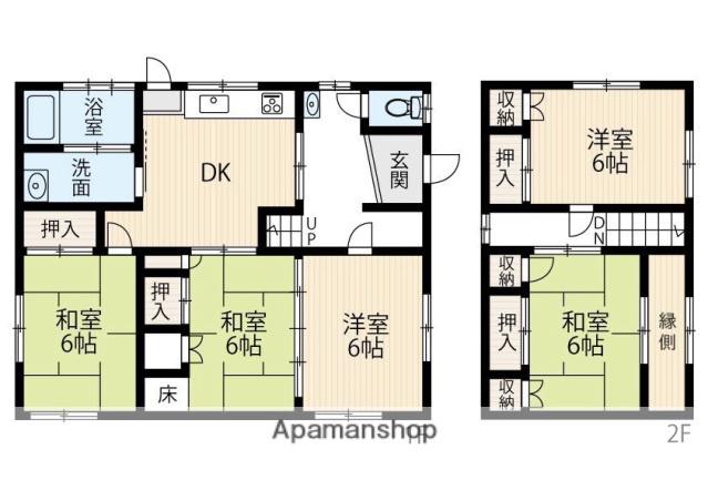 可部線 安芸長束駅 徒歩19分 2階建 築53年(5DK)の間取り写真
