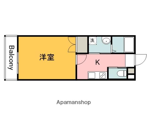 M・テラス上安A棟(1K/3階)の間取り写真