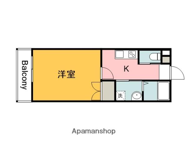 M・テラス上安A棟(1K/1階)の間取り写真