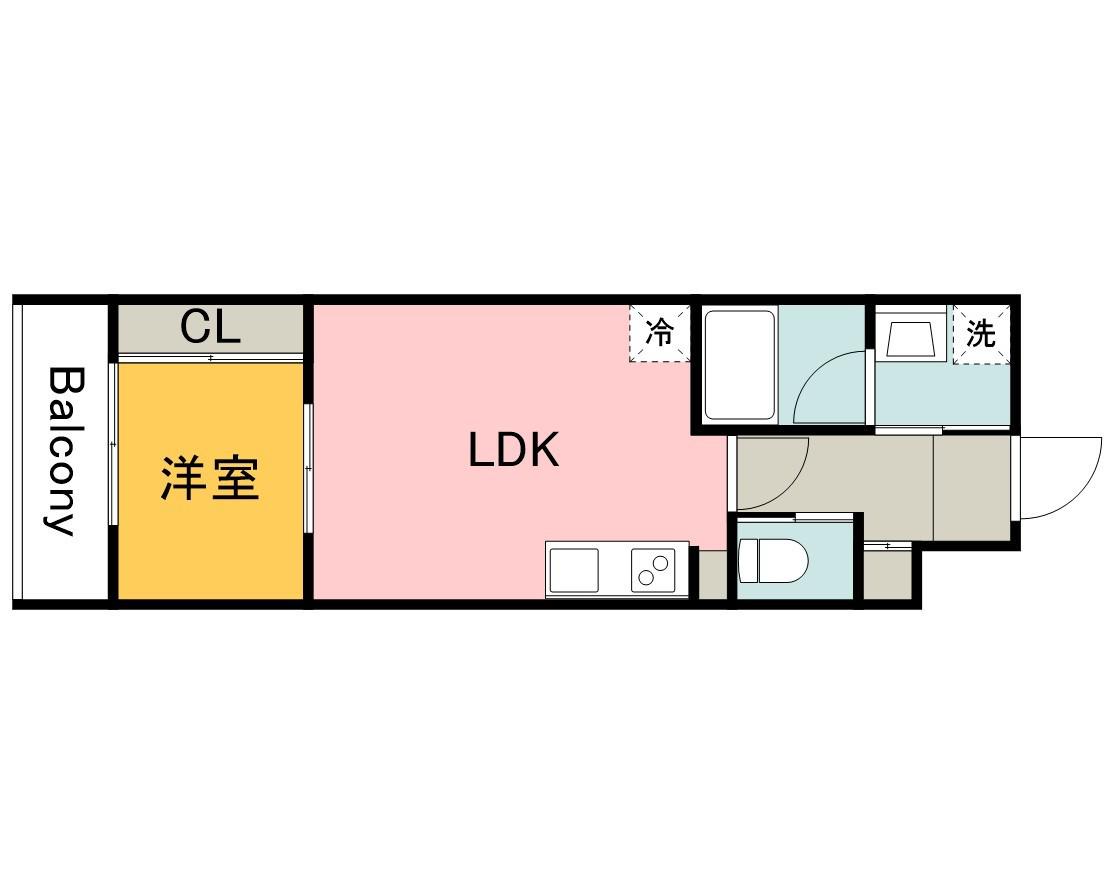 YELLSTAGE長束ウエスト(1LDK/2階)の間取り写真