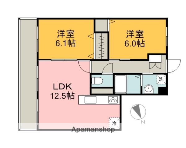 フォブール相田(2LDK/3階)の間取り写真