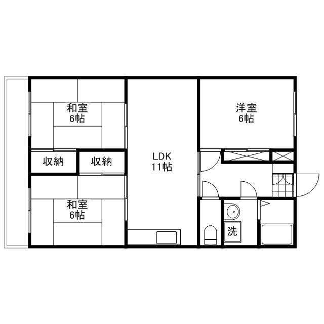 グリーンシャトー畑井(3LDK/2階)の間取り写真