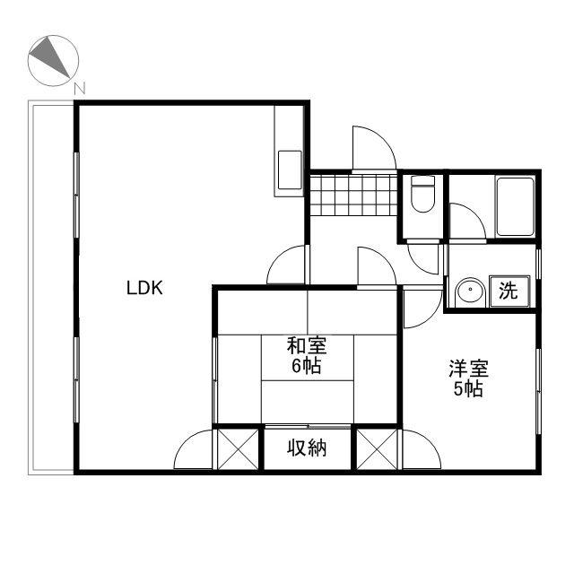 ファミール東野(2LDK/1階)の間取り写真
