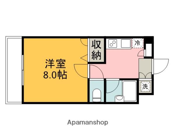ハーシオンフルタⅢ(1K/2階)の間取り写真