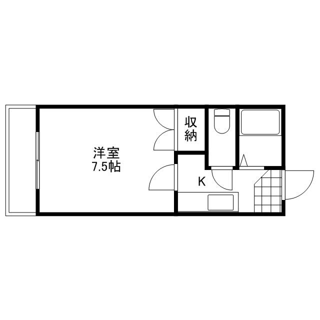 レジデンス新木(1K/3階)の間取り写真