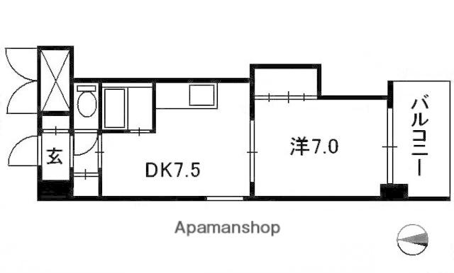 ミッションデルタ(1DK/5階)の間取り写真