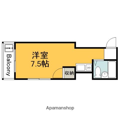 サンズビル(ワンルーム/5階)の間取り写真