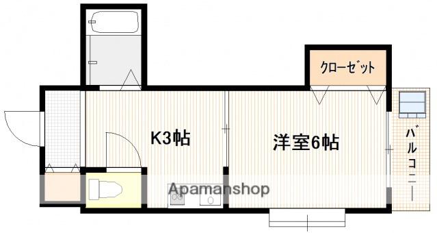 タウン己斐西(1K/2階)の間取り写真