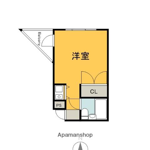 キューブ井口台(ワンルーム/2階)の間取り写真