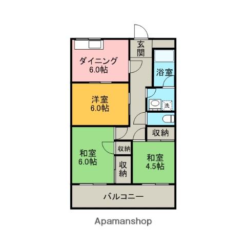 COLORS五日市(3DK/2階)の間取り写真