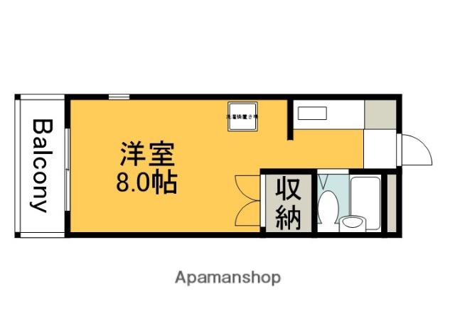 パインハウスⅠ(ワンルーム/4階)の間取り写真