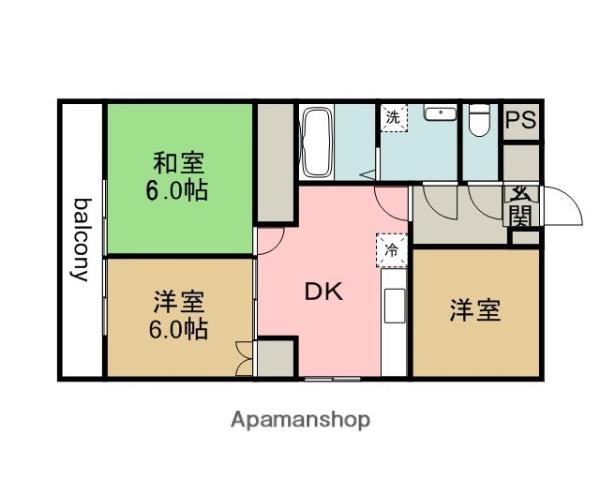 ハイツ76(3DK/2階)の間取り写真