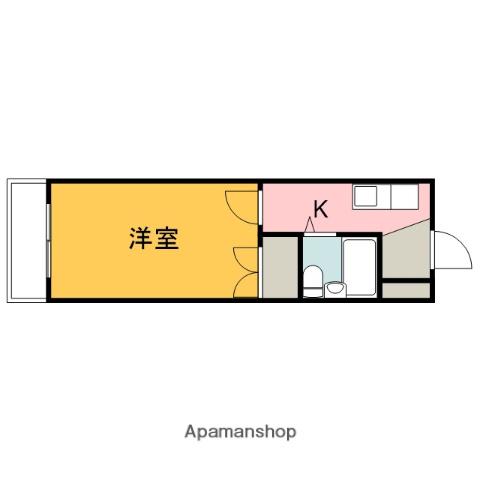 BAUHAUS楠木(1K/4階)の間取り写真
