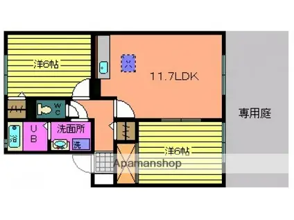 ハイタウン宮島口上一丁目(2LDK/1階)の間取り写真