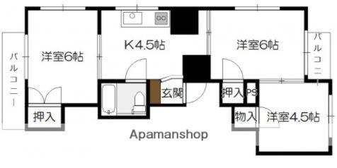 大方マンション(3K/2階)の間取り写真