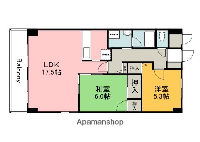 グランカーサ古江(2LDK/5階)の間取り写真