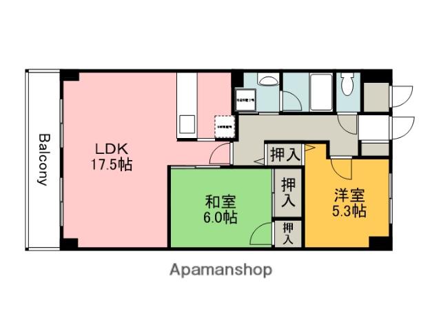 グランカーサ古江(2LDK/7階)の間取り写真