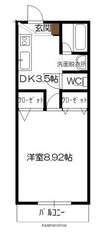 サザン27前川ビル(1K/1階)の間取り写真