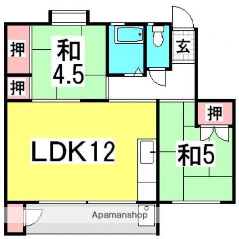 鈴が台マンション I棟(2LDK/4階)の間取り写真