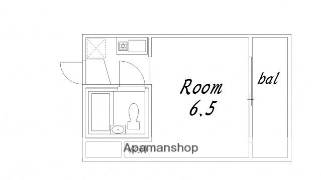 コーポ円満地(1K/3階)の間取り写真
