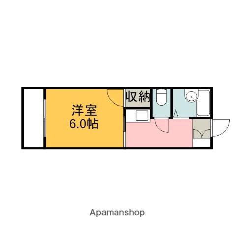 リバーシティ五日市(1K/2階)の間取り写真