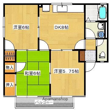 ハイツYAMADA Ⅰ(3DK/1階)の間取り写真