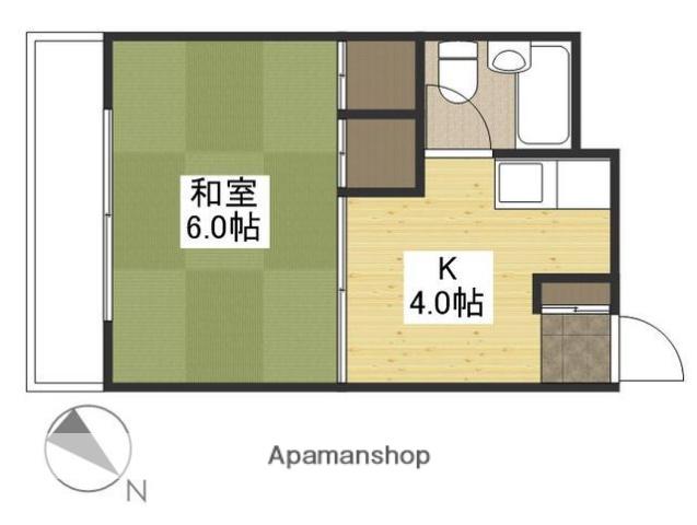 コートハウス坪井(1K/1階)の間取り写真