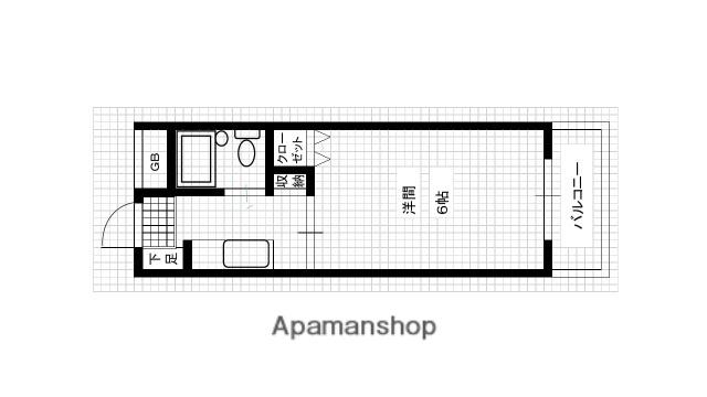 スバルU(1K/1階)の間取り写真