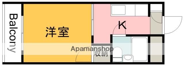 スバルU(1K/2階)の間取り写真