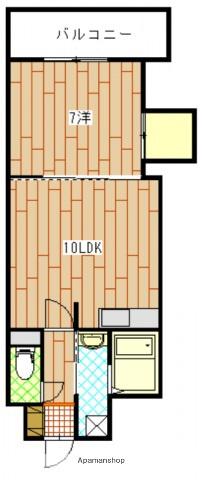 ベルパッソ平和公園(1LDK/4階)の間取り写真