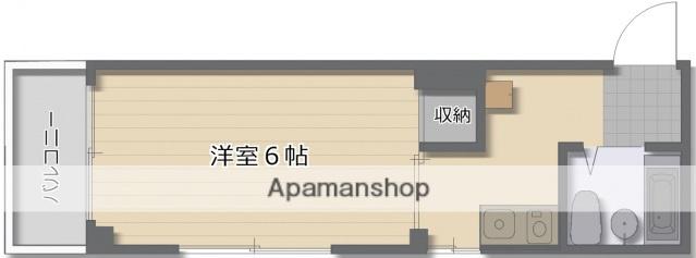 沖ビル(1K/5階)の間取り写真