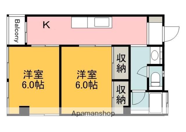 サンコウワークテソーロ(2K/4階)の間取り写真