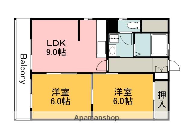 三筋マンション(2DK/2階)の間取り写真