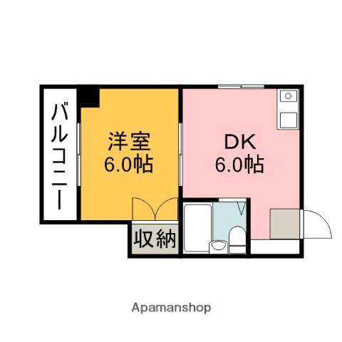 ロイヤルハウスみつみ(1DK/3階)の間取り写真
