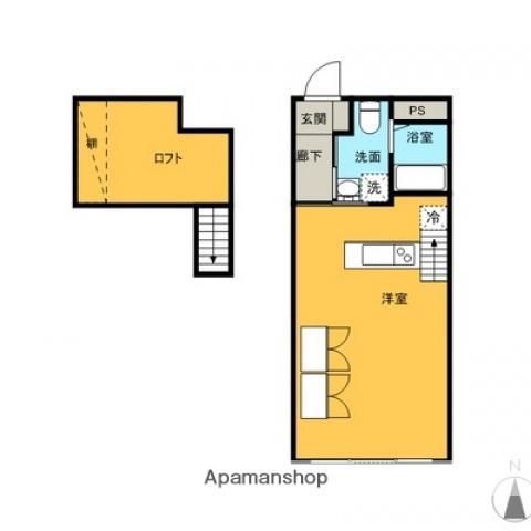 ロフティ五日市(ワンルーム/1階)の間取り写真