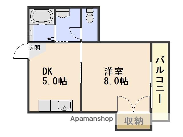 メゾン向陽(1DK/2階)の間取り写真