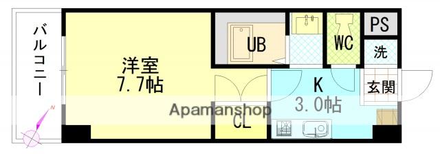 リバーサイド夢園(1K/2階)の間取り写真