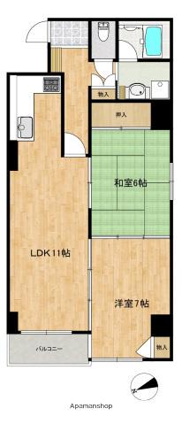 ベルソーレ松本(2LDK/2階)の間取り写真