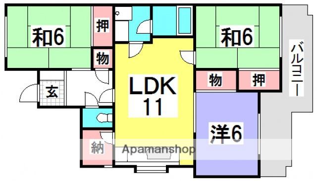 カネオハイツ(3LDK/2階)の間取り写真