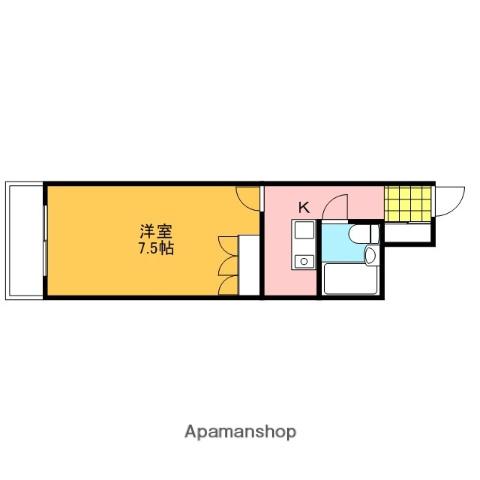 サンライズ千同Ⅱ(1K/1階)の間取り写真