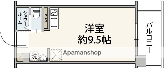 KENSEI9 旧第5山肩ビル(ワンルーム/4階)の間取り写真