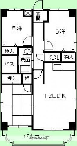 第3定森ビル(3LDK/2階)の間取り写真